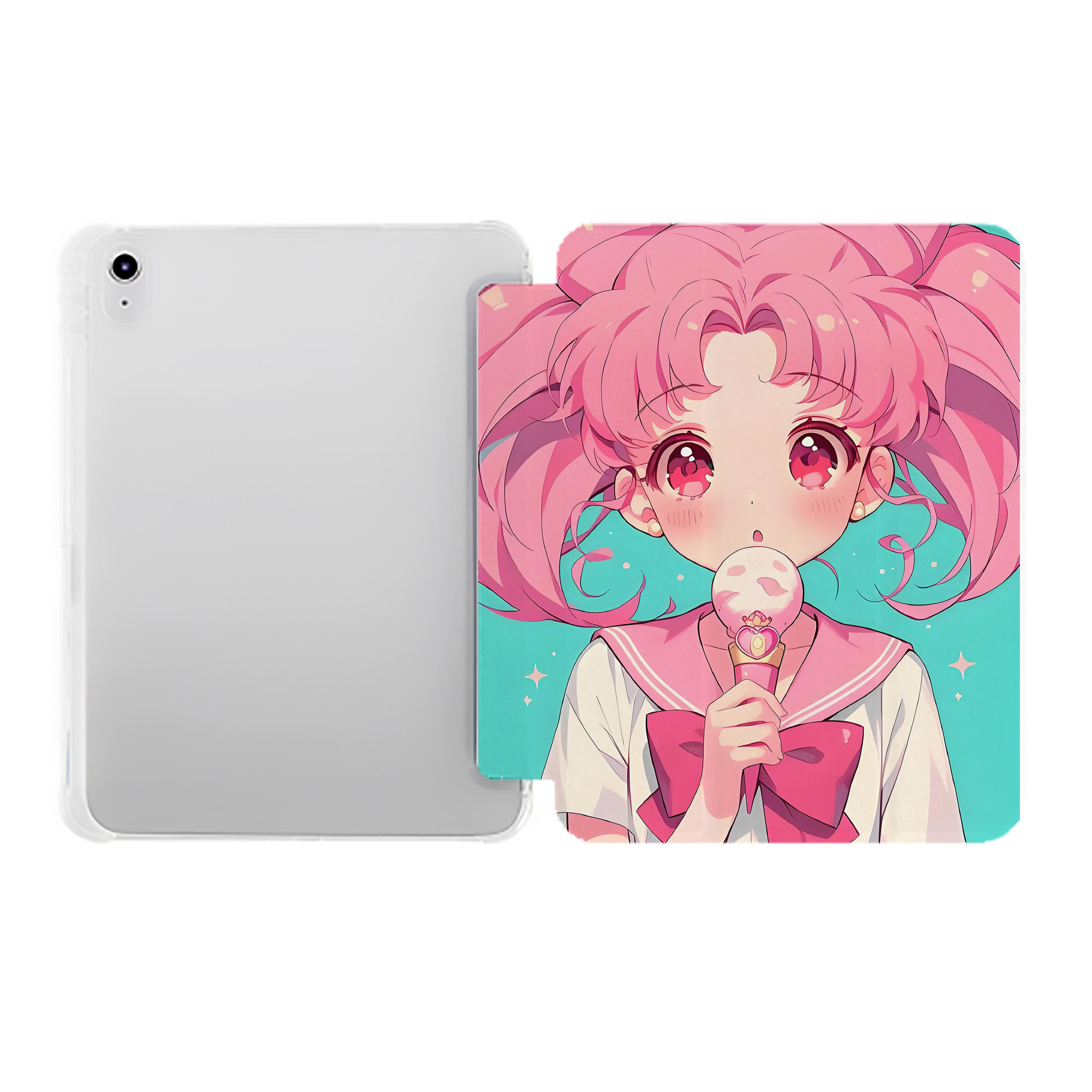 （画像用） 美少女戦士セーラームーン Sailor Moon IPad ケース ペン収納付き 三つ折りスタンド PUレザー×シリコン 対応機種9.5/10.5/10.9インチ